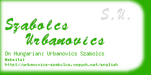 szabolcs urbanovics business card